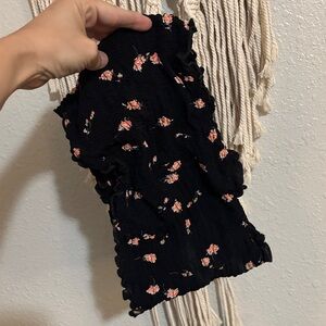 Size S/M Smocked + Stretchy Floral Tube Top